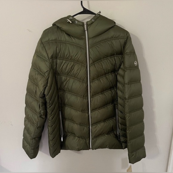 Dusty green Michael Kors Puffer Jacket - Picture 1 of 1